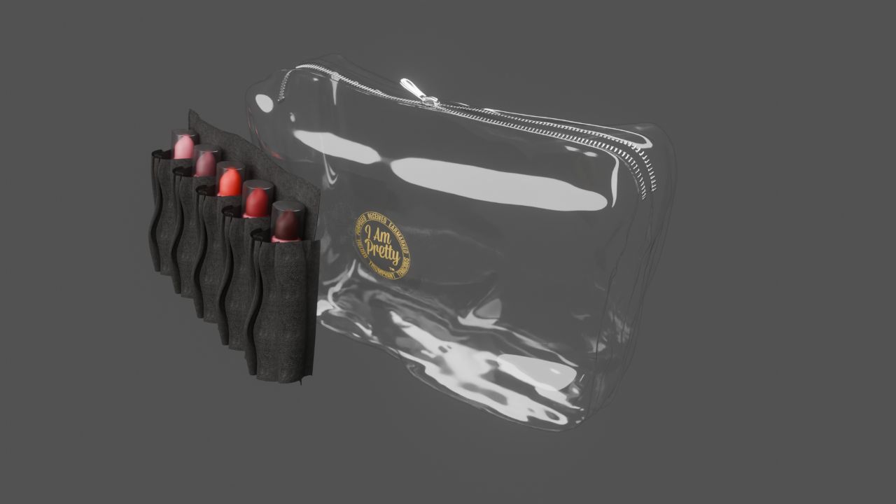 I Am Pretty Makeup Bag Clear